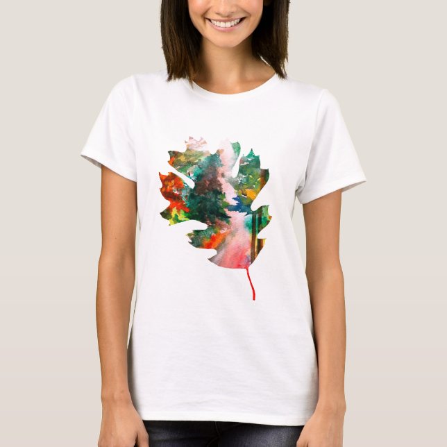 T-shirt Feuille, Automne Art, Automne Chemise Feuille (Devant)