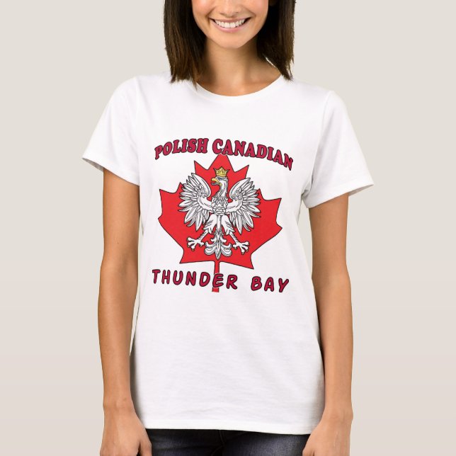 T-shirt Feuille canadienne polonaise de Thunder Bay (Devant)