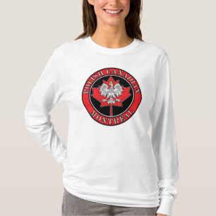 T-shirt Feuille canadienne polonaise ronde de Montréal