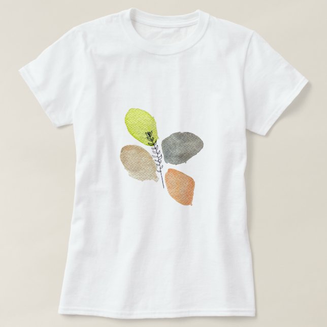 T-shirt Feuille d'aquarelle esthétique moderne (Design devant)