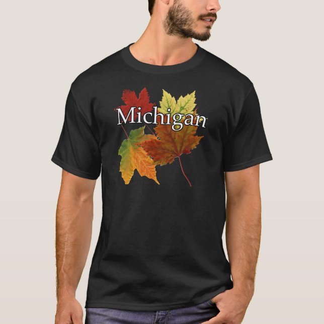 T-SHIRT FEUILLE D'AUTOMNE AU MICHIGAN (Devant)
