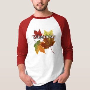 T-SHIRT FEUILLE D'AUTOMNE DANS LE WISCONSIN