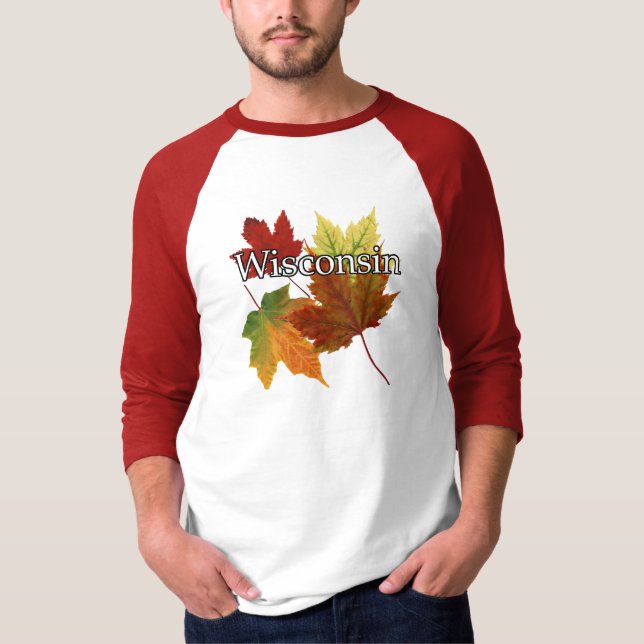 T-SHIRT FEUILLE D'AUTOMNE DANS LE WISCONSIN (Devant)