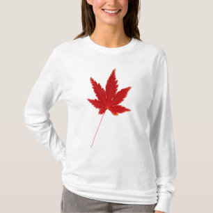 T-shirt Feuille d'automne simple rouge