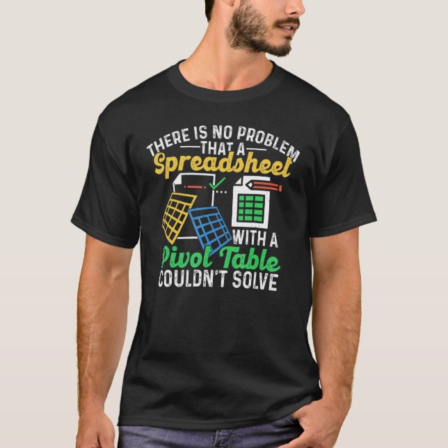 T-shirt Feuille De Calcul Avec Un Tableau Croisé Dynamique (Devant)