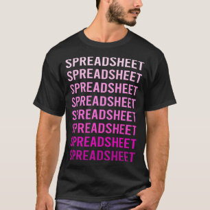 T-shirt Feuille de calcul de texte rose