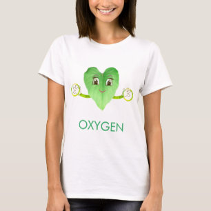 T-shirt Feuille de cœur vert moderne et heureux