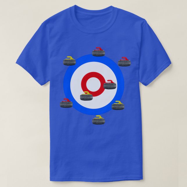 T-shirt Feuille de curling avec Rocks et balais (Design devant)