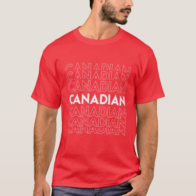 T-shirt Feuille de drapeau canadienne Canada Je suis Canad (Devant)