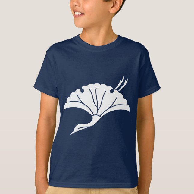 T-shirt Feuille de ginkgo en forme de grue (Devant)