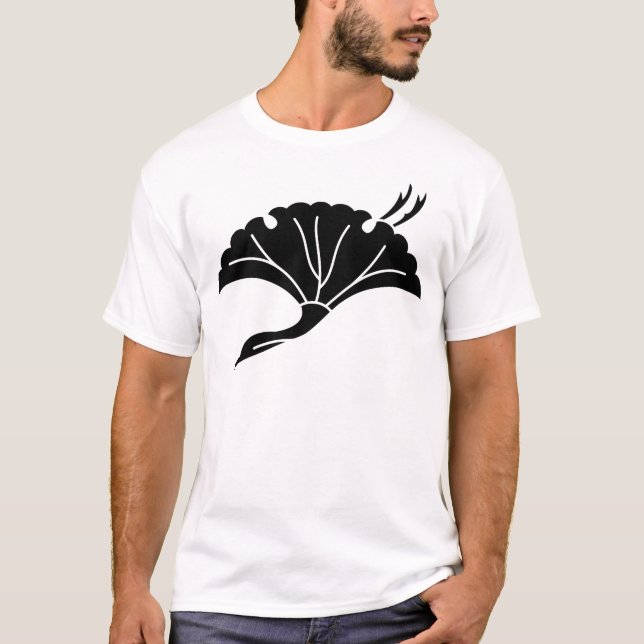 T-shirt Feuille de ginkgo en forme de grue (Devant)