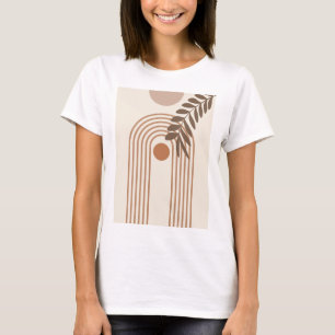 T-shirt Feuille de palmier arc-en-ciel Soleil, Art géométr