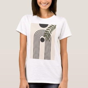 T-shirt Feuille de palmier arc-en-ciel Soleil, Art géométr