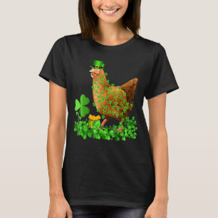 T-shirt Feuille de trèfle irlandais Chapeau de lutin Poule