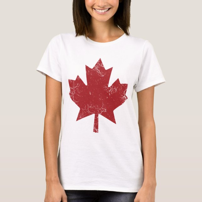 T-shirt Feuille d'érable canadienne (en détresse) (Devant)