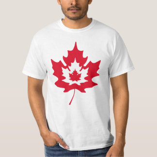 T-shirt Feuille d'érable canadienne - Rouge et blanc moder