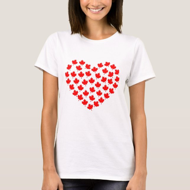 T-shirt feuille d'érable du canada coeur canadien (Devant)