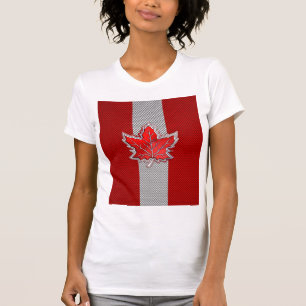 T-shirt Feuille d'érable rouge canadienne en fibre de carb