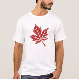 T-shirt Feuille d'érable rouge gras