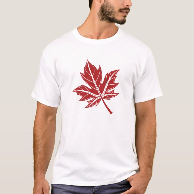 T-shirt Feuille d'érable rouge gras (Devant)