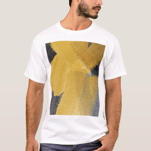 T-shirt Feuille d'or, conception noire abstraite