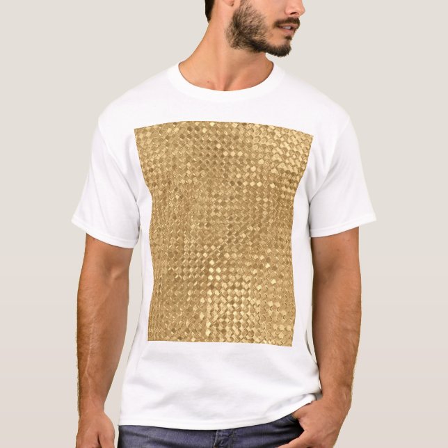 T-shirt Feuille d'or, parties scintillant texture transpar (Devant)