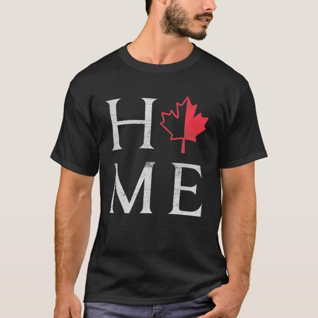 T-shirt Feuille Érable Accueil Fête du Canada Fier Drapeau (Devant)
