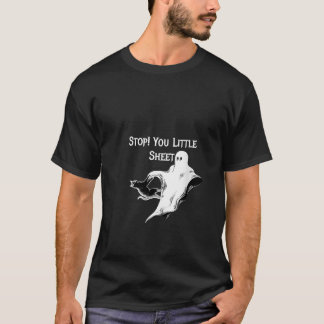 T-shirt Feuille Fantôme Femme Chat Halloween Petite feuill