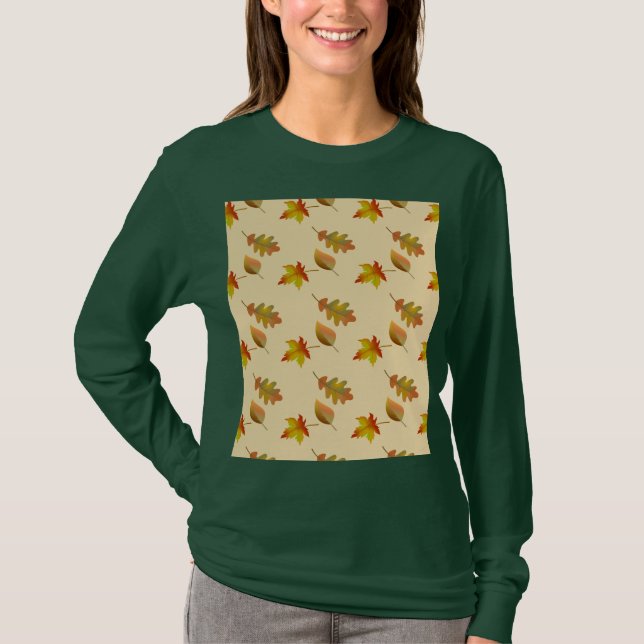 T-shirt feuille feuille chêne d'érable en automne (Devant)