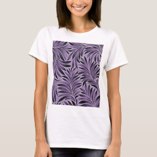 T-shirt Feuille génial Motif à Lilac et Grey