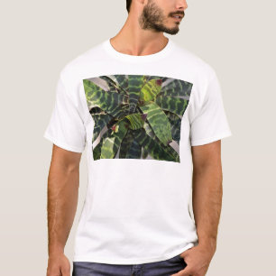 T-shirt Feuille rayé d'usine de Vriesea Splendens