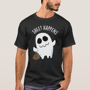 T-shirt Feuille se passe drôle Fantôme Pun Fantôme foncé B