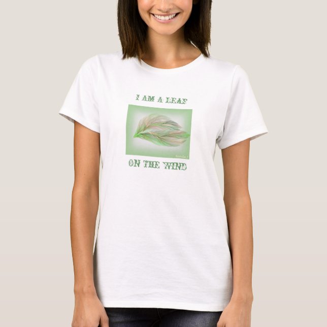 T-shirt Feuille sur la chemise de vent (Devant)