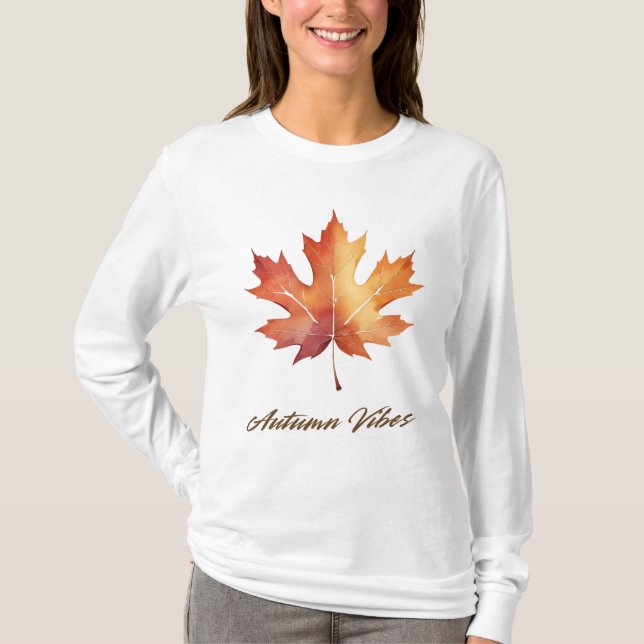 T-shirt Feuille Vibes Automne (Devant)
