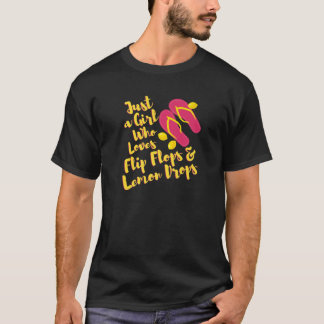 T-shirt Feuilles à tongs et gouttes de citron Palmiers d'é
