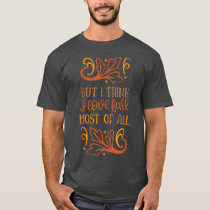 T-shirt Feuilles Arbre d'automne Orange Feuilles de automn