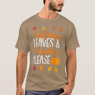 T-shirt Feuilles Automne Et Citrouilles S'Il Vous Plaît To