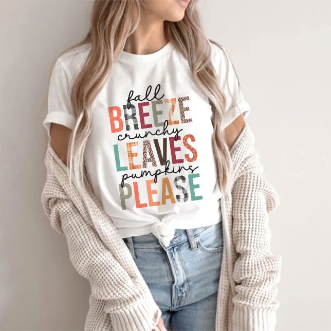 T-shirt Feuilles croquant de brise d'automne s'il vous pla (Créateur téléchargé)