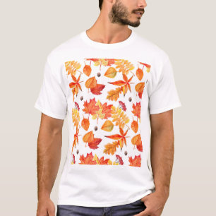 T-shirt Feuilles d'aquarelle, motif naturel transparent.
