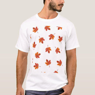 T-shirt Feuilles d'automne aquarelle main tirée