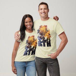 T-shirt Feuilles d'automne avec rivière