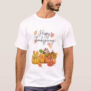T-shirt Feuilles d'automne bon thanksgiving et Citrouille