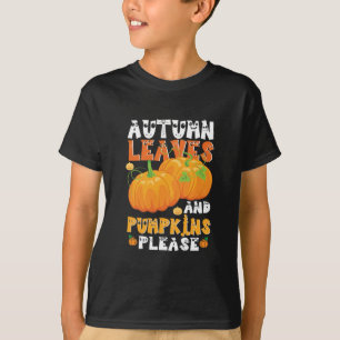 T-shirt Feuilles D'automne Et Citrouilles S'il Vous Plaît 