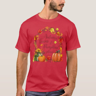 T-shirt Feuilles d'automne et Citrouilles S'il vous plaît 