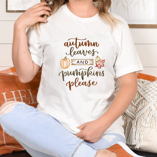 T-shirt Feuilles d'automne et Citrouilles S'il vous plaît 