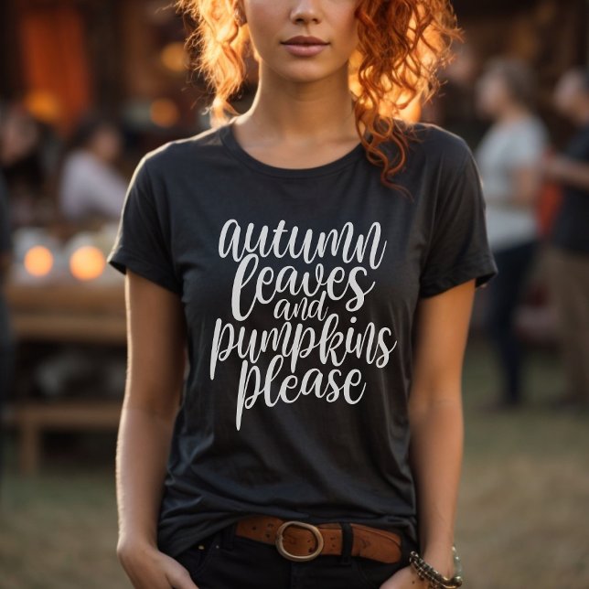 T-shirt Feuilles D'Automne Et Citrouilles S'Il Vous Plaît  (Créateur téléchargé)