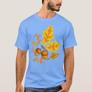 T-shirt Feuilles D'Automne Et Les Acorns Tombent Pour Les 