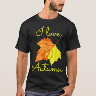 T-shirt Feuilles d'automne, J'aime Tee d'automne, Amateurs