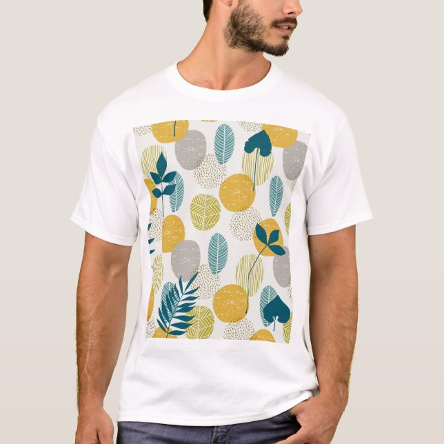 T-shirt Feuilles d'automne, motif vintage sans soudure. (Devant)