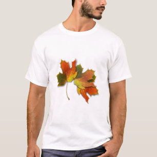 T-shirt Feuilles D'Automne Orange Et Doré